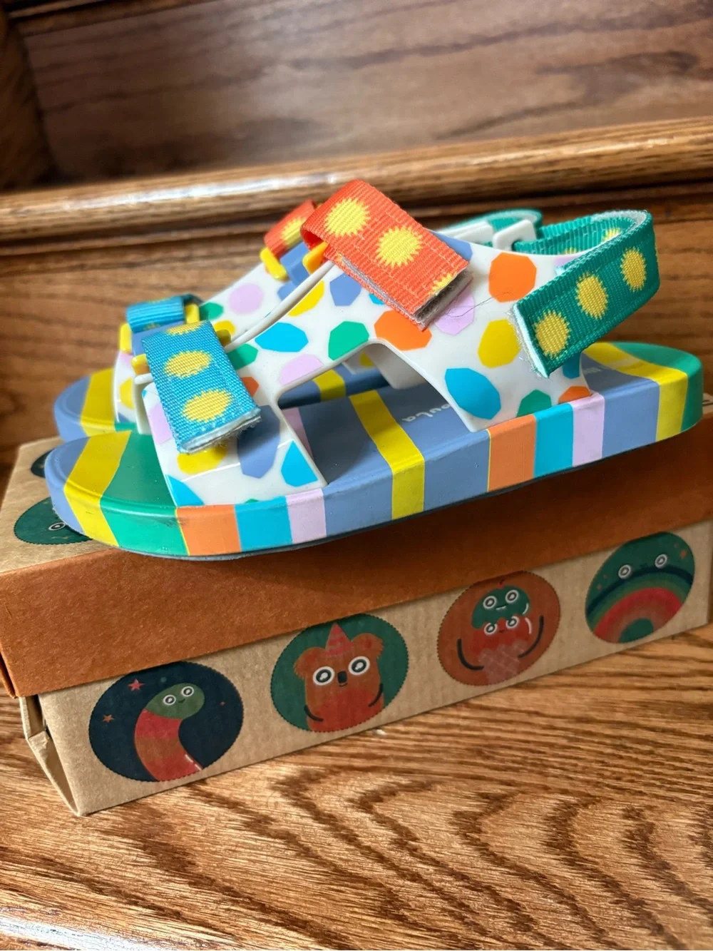 Kids Colorful Polka Dot Strappy Sandals - Multi